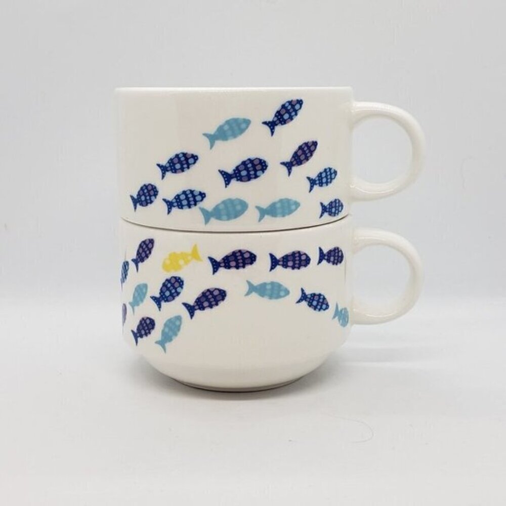 David's Tea School Of Fish Coffee Mugs Set Of Two